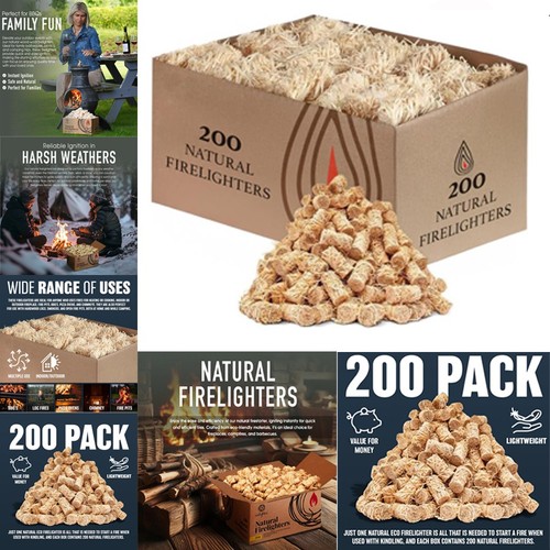 200 pack natural firelighters - natural,