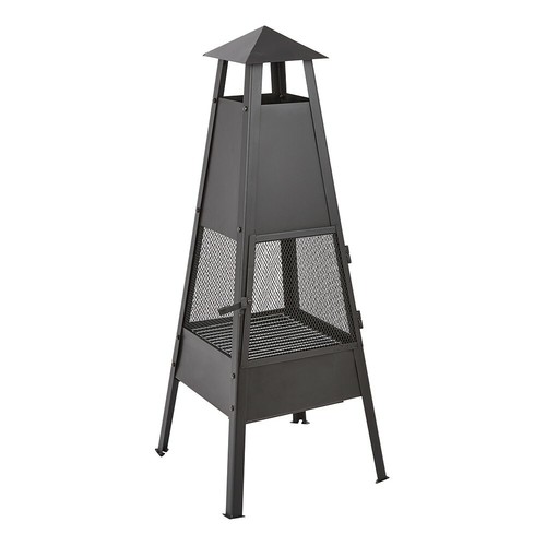 Outdoor black chimenea fire - outdoor,