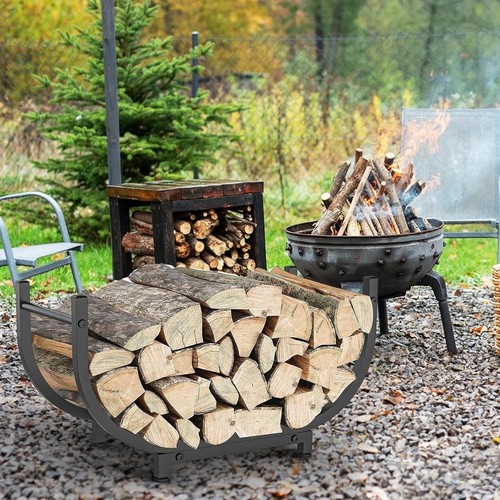Shaped metal firewood rack - u-shaped,