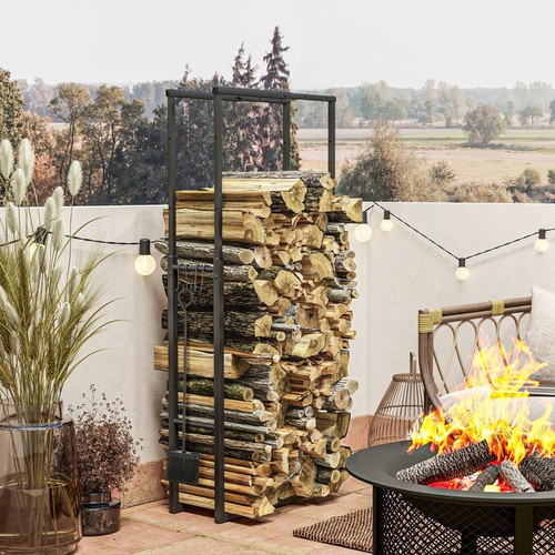 Adjustable metal firewood log - firewood,